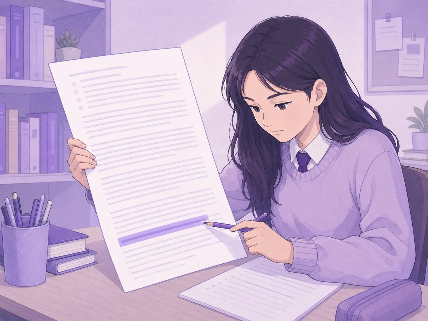 aluna, jovem, do ensino médio, de cabelos pretos, branca, estudando para prova do ENEM