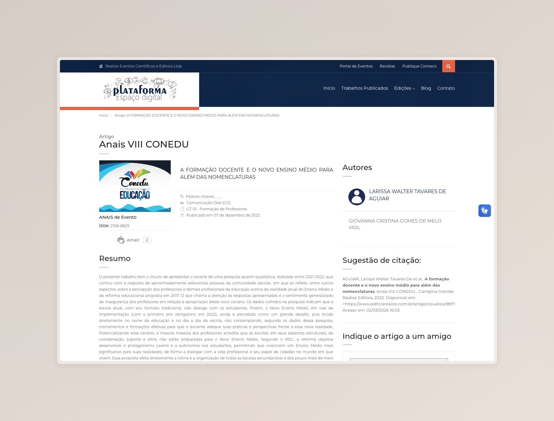 A Formação Docente e o Novo Ensino Médio para Além de Nomenclaturas